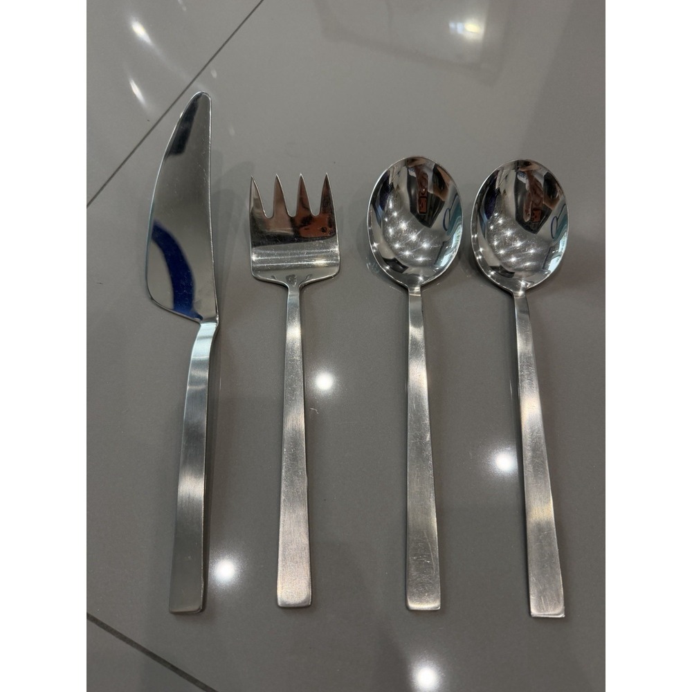 Vintage MCM Fiskars Flintstones Style Serving Fork Spoons Butter knife FINLAND